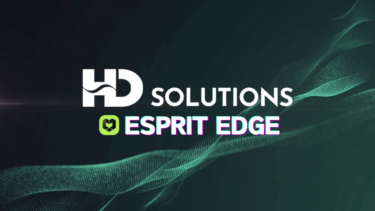 ESPRIT EDGE 서브 스핀들 가공 시뮬레이션 — 공구 조립체와 소재.
